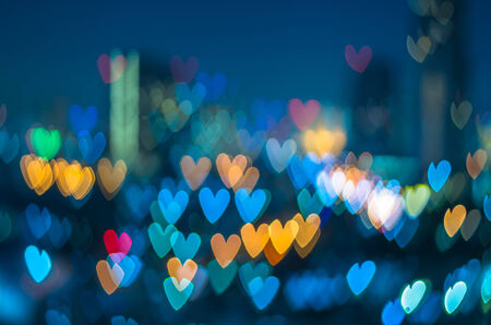 Heart bokeh background, Love conceptの写真素材