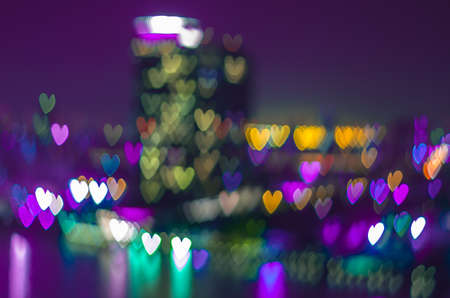 Heart bokeh background, Love conceptの写真素材
