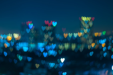 Heart bokeh background, Love conceptの写真素材