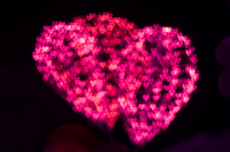 Heart bokeh background, Love conceptの写真素材