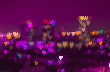 Heart bokeh background, Love conceptの写真素材