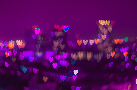 Heart bokeh background, Love conceptの写真素材