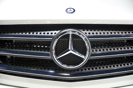 BANGKOK - APRIL 3 : Logo of Mercedes-Benz 2015 in The 36 th Bangkok International Motorshow , on...