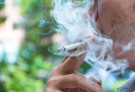 Smoking cigaretteの写真素材