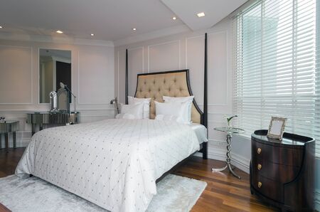 BANGKOK, THAILAND - APRIL 23 :  Luxury Interior bedroom of My resort as river condominium beside the chao phraya river on April 23, 2015 in Bangkok, Thailandのeditorial素材