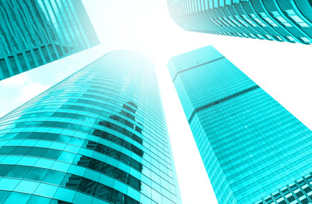 Modern business building glass of skyscrapers, Business concept of architecture