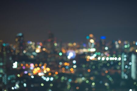 Blurred Photo bokeh of cityscapeの写真素材