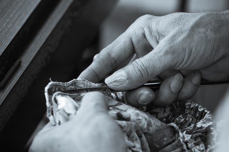 Sewing Process in step cuttingの写真素材