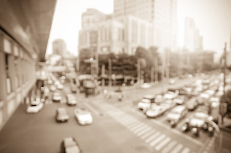 abstract Blurred photo of traffic jam with rush hour
