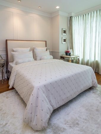 BANGKOK, THAILAND - APRIL 25 :  Luxury Interior bedroom at My resort as river condominium beside the chao phraya river on April 25, 2015 in Bangkok, Thailandのeditorial素材
