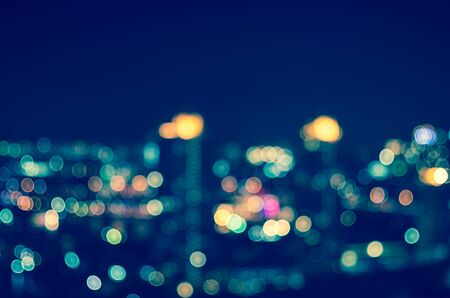 Blurred Photo bokeh of cityscapeの写真素材