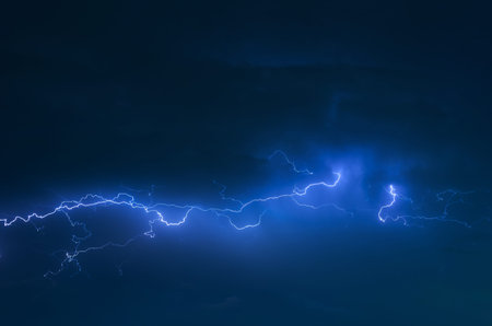 thunder lightnings and storm on the sky with cloud background