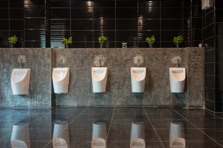 Row of Urinal in male restroomの写真素材
