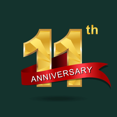 11 years anniversary celebration logotype.のイラスト素材