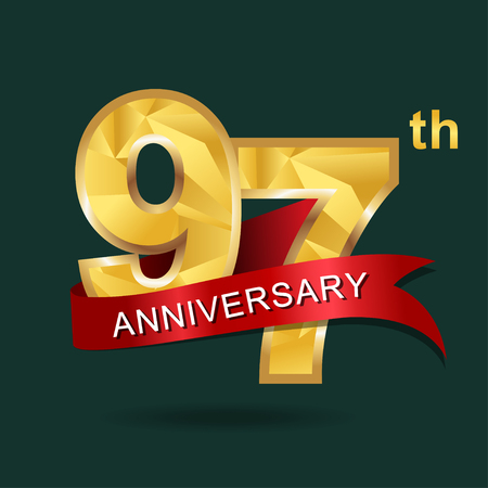 97 years anniversary celebration logotype.のイラスト素材