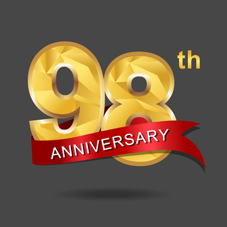 98 years anniversary celebration logotype.のイラスト素材