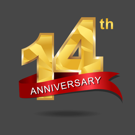 14 years anniversary celebration logotype.のイラスト素材