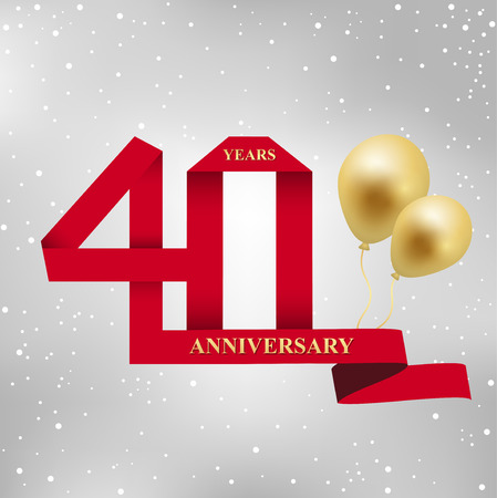 40 years anniversary celebration logotype.のイラスト素材