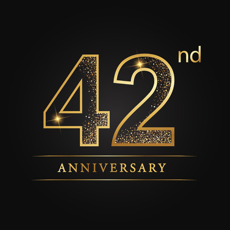 42nd years anniversary celebration logo type.のイラスト素材