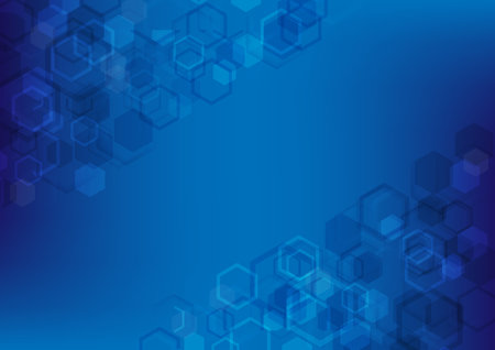 Abstract background with hexagonal geometry as the main figure. 
There is space to fill in the words.のイラスト素材