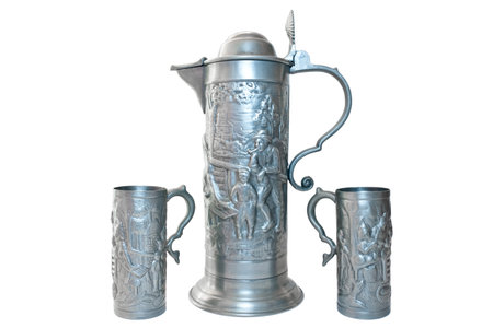 Vintage beer mug isolated on a white background の写真素材