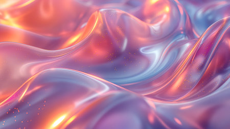 3d render, abstract liquid background with metallic waves, 3d illustrationの素材