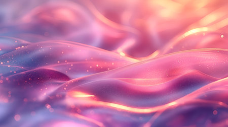 3d rendering of abstract wavy liquid background. Beautiful glowing waves with depth of field and bokeh.の素材