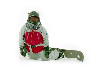 snowboarder at the snow hillの写真素材