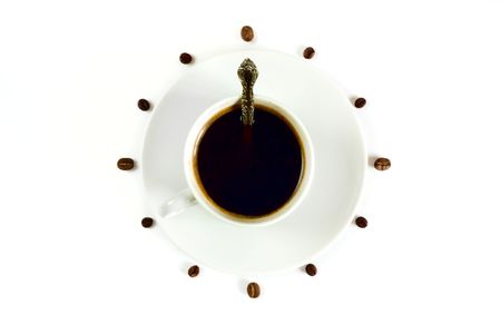 cup of coffee like a watch - 8 o'clock amの写真素材