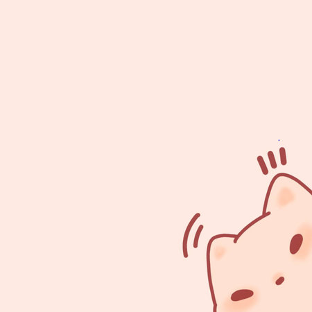Cute cat face on pink background with copy space. Vector illustration.の写真素材