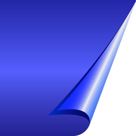 Blue clean sheet of paper with a folded cornerのイラスト素材