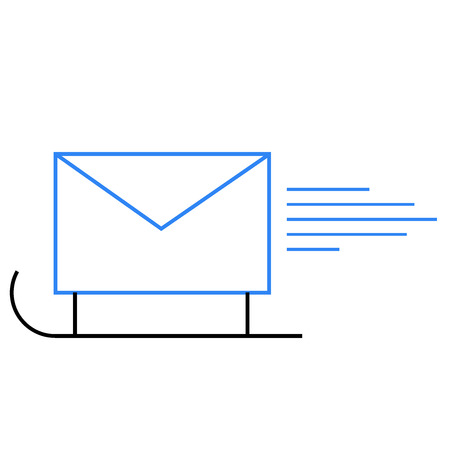Postal envelope icon on sledgeのイラスト素材