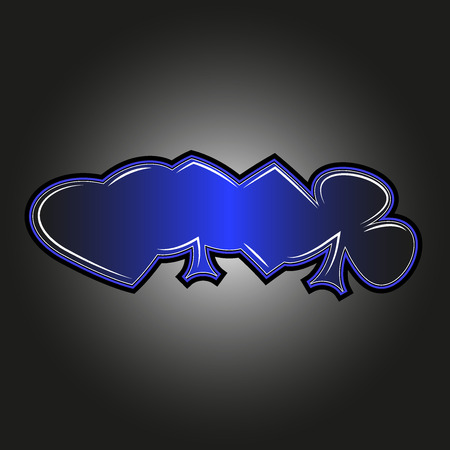 Blue suits of playing cards unusual dark backgroundのイラスト素材