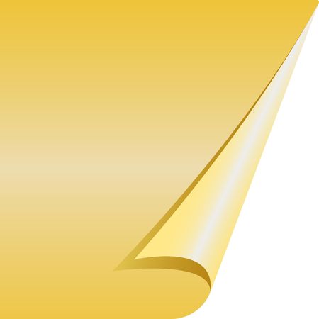 Yellow clean sheet of paper with a folded cornerのイラスト素材