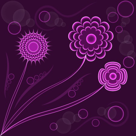 Abstract fantasy floral background, purple flowersのイラスト素材