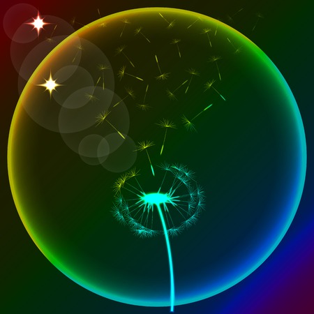 Abstract art unusual background dandelionのイラスト素材