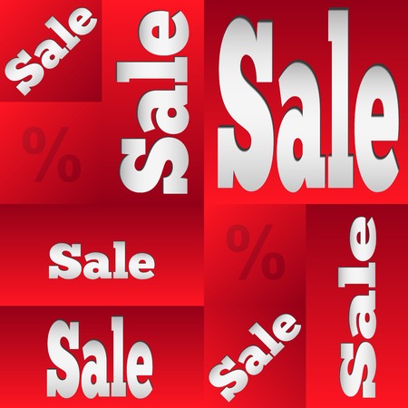 Sale price tags with discounts, red backgroundのイラスト素材