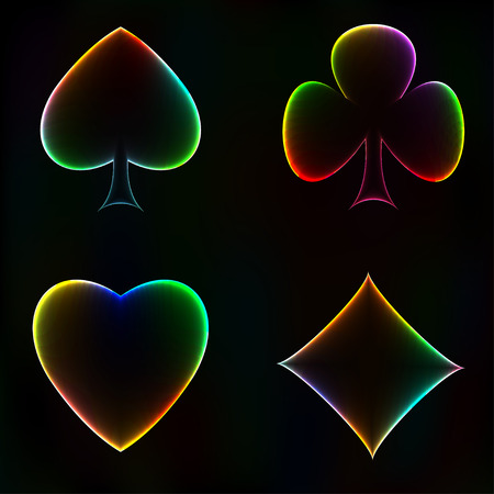 Neon card suitsのイラスト素材