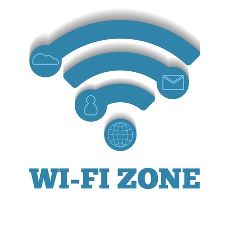 Icon WIFI zone, free wi-fiのイラスト素材