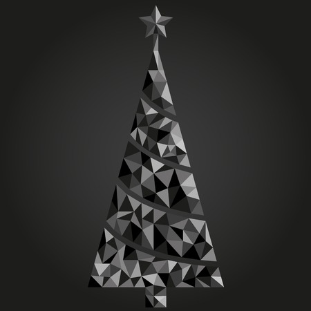 Christmas tree of abstract dark triangleのイラスト素材