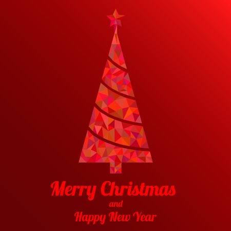 Abstract Christmas tree of triangle elementsのイラスト素材