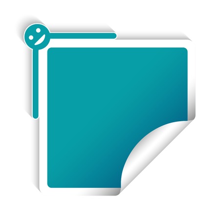 Square blue sticker, creative designのイラスト素材