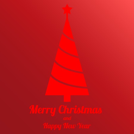 Abstract Christmas tree, red cardのイラスト素材