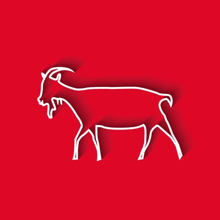 Goat - Symbol of New Year 2015, template of greeting card, iconのイラスト素材