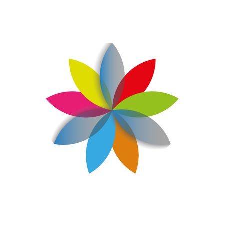 Rainbow abstract flowerのイラスト素材