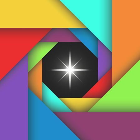 Colorful camera abstract aperture, photo template flyer or brashuryのイラスト素材