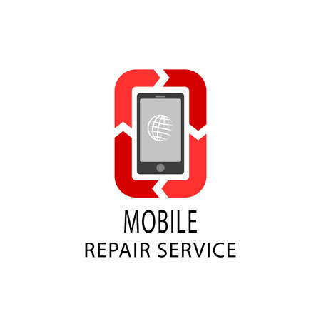 Repair service logo, fix mobile and tablet devicesのイラスト素材
