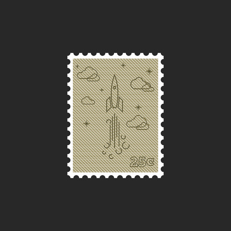 Stamp start up rocket, mockup startup project logoのイラスト素材