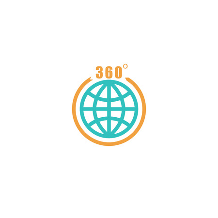 Travel circle mockup  , globe arrow with 360 degrees, tourism iconのイラスト素材