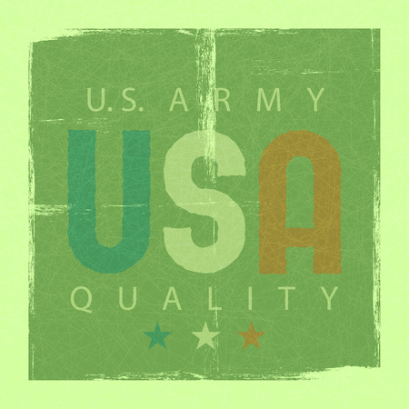 USA retro poster, usa army quality, shabby grunge backgroundのイラスト素材